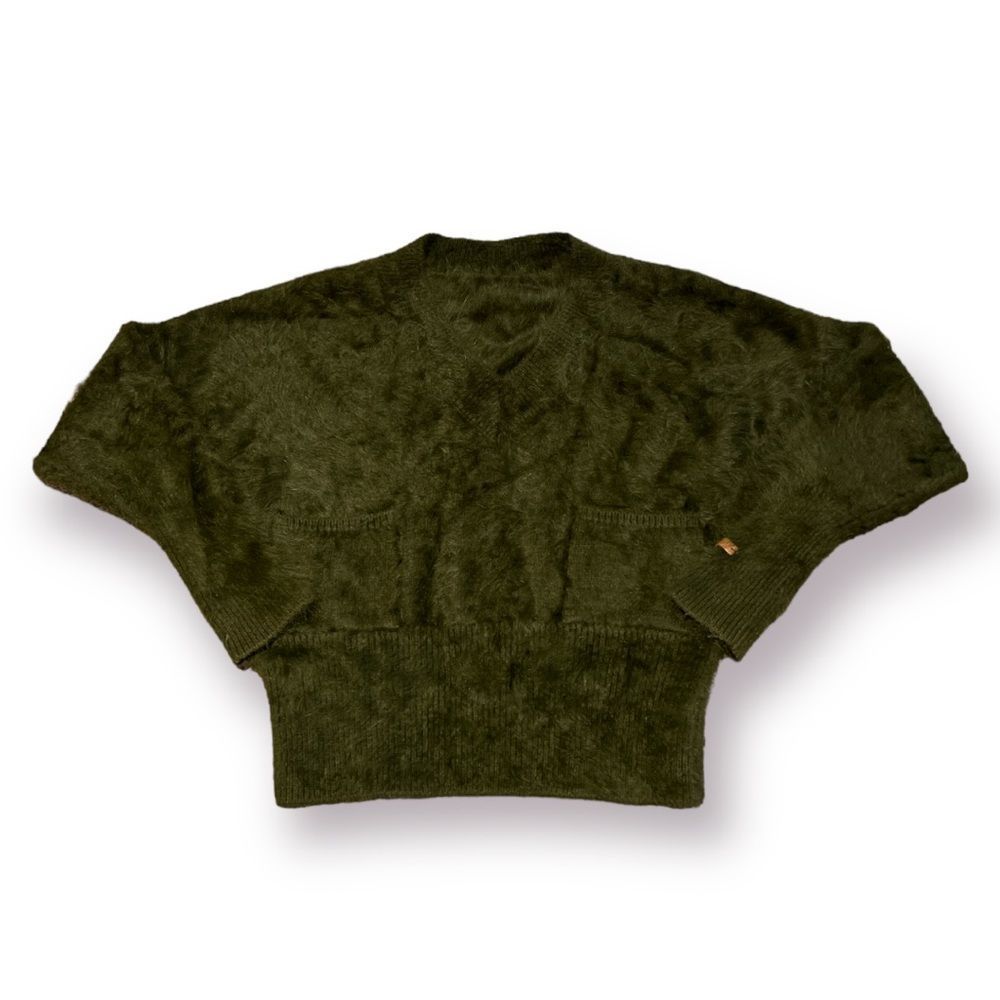 Alice Wang Hunter Green Fuzzy Sweater Size Small
